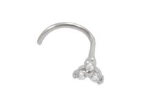 Stud Nez Stahl Blume Kristall Weiß |  ITC
