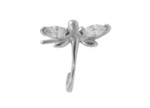 Stud Nez Stahl Motiv Libelle Kristall Weiß |  ITC