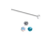 Stud Gerade Nase Stahl von 1 mm bis Kugel 2,3 mm - Farbiger Kristall |  ITC