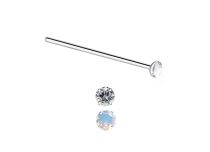 Stud Gerade Nase Stahl von 0,8 mm bis Kugel 2,3 mm - Farbiger Kristall |  ITC