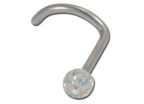 0,8 mm Stahl-Nasensteg mit Kugel Mulitkristall Weiß |  ITC