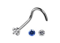 Stud Nose Titanium 0,8 mm Crystal Griffé Coloré 1,5 mm |  ITC
