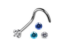 Stud Nose Titanium 0,8 mm Crystal Griffé 2 mm Coloré |  ITC