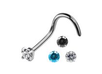 Stud Nose Titanium 0,8 mm Cristal Griffé Coloré 2,5 mm |  ITC