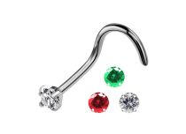 Stud Nose Titanium 0,8 mm Cristal Griffé Coloré 2,5 mm |  ITC
