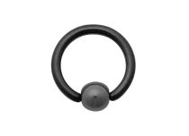 Ring Titan Schwarz Kugel Hämatit 4 mm |  ITC
