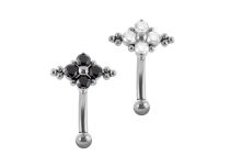 Micro banane titane décorative strass noir ITC Piercing