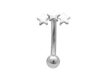 Banane Stahl Motiv Stern 5 x 7 mm und Kugel 3 mm |  ITC