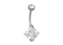 Banane Stahl mit eingefasstem Kristall Weiß Griffig Quadratisch 8 mm |  ITC