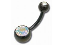 Banana Black Steel Double Crystal Colored Balls 5 / 8 mm |  ITC