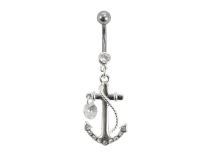 Banane Stahl Fantasy Ankermotiv mit Strass Weiß |  ITC