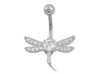 Banane Stahl Fantasy Kristall Weiß Libelle Motiv mit Strass |  ITC