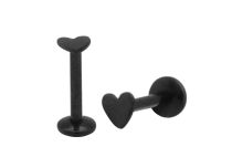 Labret Interne Stahl Motiv Herz Schwarz |  ITC