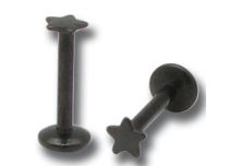 Labret Interne Stahl Motiv Stern Schwarz |  ITC