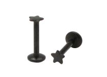 Labret Interne Stahl Motiv Stern Schwarz |  ITC