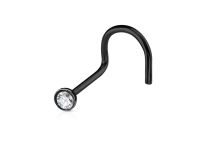 Nasenstecker Stahl Schwarz mit Kristall |  ITC