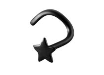Stud Nez Stahl Schwarz Stern-Muster |  ITC
