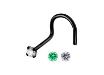 Stud Nez Stahl Schwarz 0,8 mm mit Crystal Griffé |  ITC