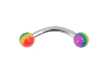 Banane Stahl mit Acrylkugeln 3 mm Regenbogen |  ITC