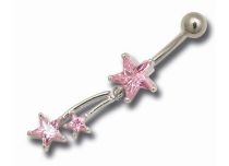 Banane Stahl Motiv Rhodium beschichtet Sternschnuppe Rosa |  ITC