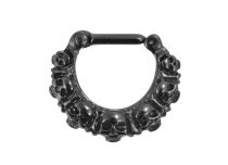 Septumring Stahl Schwarz Scharnier Kranz |  ITC