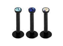 Labret Stahl Schwarz Kristall Bunte |  ITC