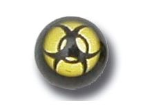 Kugel Stahl Schwarz mit Schraube Toxisches Symbol |  ITC