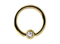 Kugelring Gold 4 mm Zirkonoxid Kristall Facette |  ITC