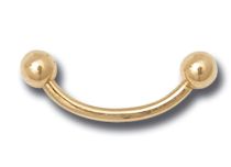 Banane gebogen 750 mil Gold mit Kugeln 3 mm |  ITC