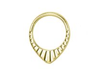 Anneau charnière titane pvd gold goutte