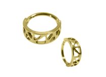 Anneau charnière titane PVD gold sculpté 1.2 mm