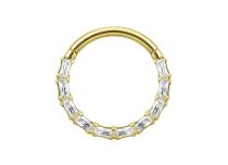 Anneau charnière titane PVD gold 1.2 mm multistrass texturé