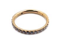 Ring Stahl PVD Gold Strass Scharnier |  ITC
