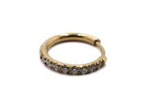 Stahlring pvd gold Scharnier Strass 1.2X2.