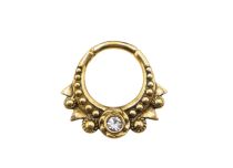 Scharnierring Stahl goldfarben ornamental Strass weiß 1.2x8