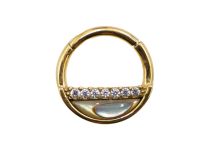 Ring Titan PVD Gold Scharnier Motiv Stange rechts |  ITC