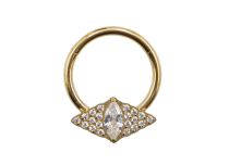 Ringe Titan PVD Gold Scharnier Rautenmuster|  ITC