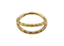 Ringe Titan PVD Gold Scharnier Motiv Doppelkreis|  ITC