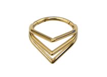 Ringe Titan PVD Gold Scharnier Motiv 3 Dreiecke|  ITC