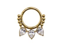 Titanium PVD Gold Ringe Scharnier Ornamentales Blütenblattmuster|  ITC