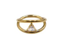 Ringe Titan PVD Gold Scharnier Motiv Doppelring Triangel|  ITC