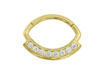 Ring Scharnier Stahl vergoldet Strass Weiß |  ITC