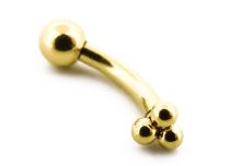 Micro Banane 1.2 x 6 mm Stahl PVD Gold Motiv Trinity Ball |  ITC