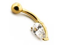 Micro Banane Stahl PVD Gold mit Strass Wassertropfenmuster |  ITC