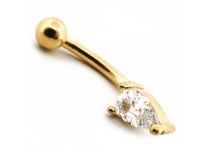 Micro Banane Stahl PVD Gold mit Strass Wassertropfen |  ITC