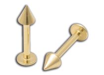 Labret Stahl vergoldet Feingold mit Spitze 3 mm |  ITC