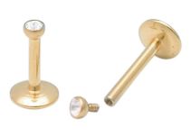 Labret Interne Stahl vergoldet Gold Fein Kugel 2 mm |  ITC