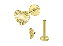 Labret titane PVD gold c&oelig;ur strill&eacute; pas de vis interne ITC Piercing