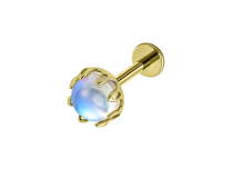 Labret titane PVD gold opale effet nacr&eacute; 1.2x8 ITC Piercing
