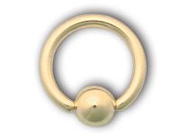 Ring Stahl vergoldet Feingold mit Kugel |  ITC